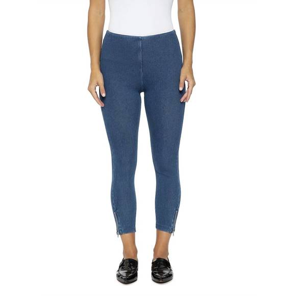 Lyssé Women's Mini Zip Denim Leggings - Stretchy Denim With Ankle Zips - View #6